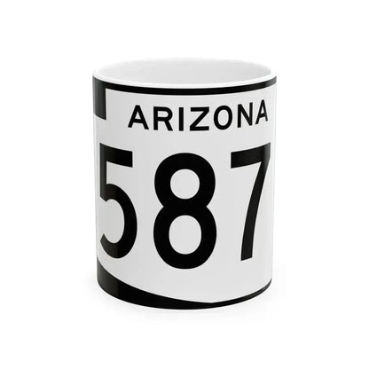 Arizona 587 (Arizona) (Road Sign) White Coffee Mug 11oz - Go Mug Yourself