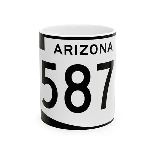 Arizona 587 (Arizona) (Road Sign) White Coffee Mug 11oz - Go Mug Yourself