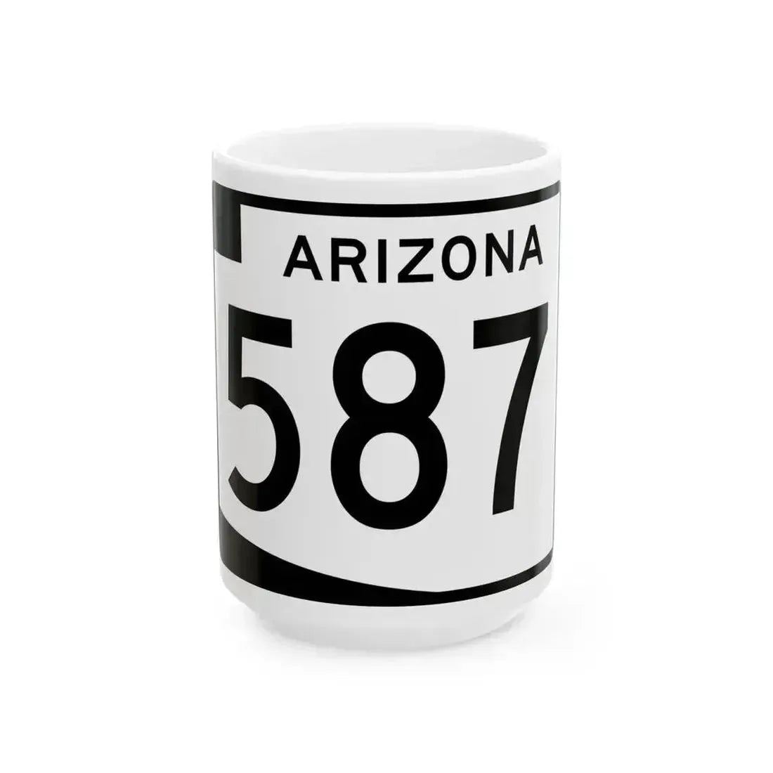 Arizona 587 (Arizona) (Road Sign) White Coffee Mug 15oz - Go Mug Yourself