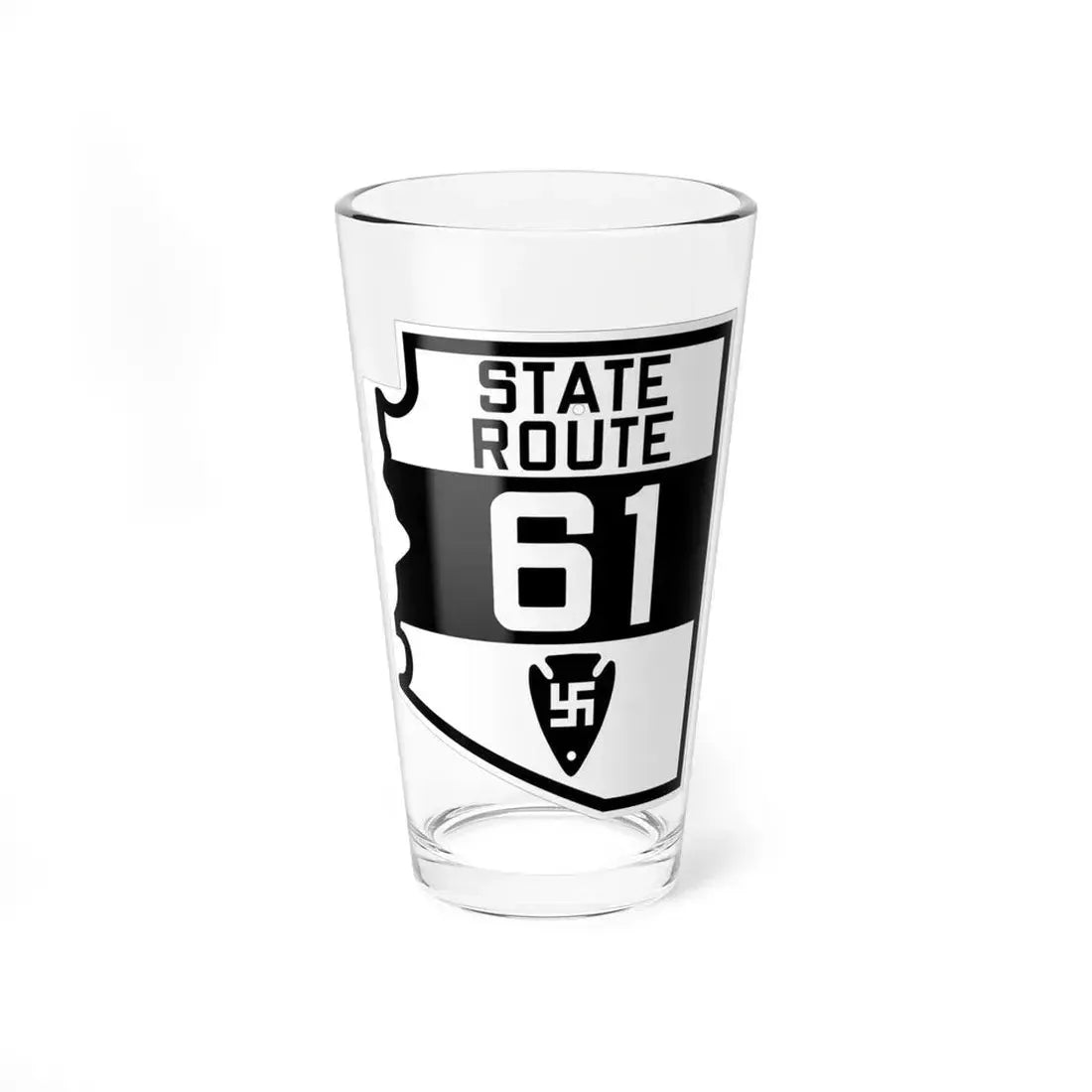 Arizona 61 1927 (Arizona) (Road Sign) Pint Glass 16oz 16oz - Go Mug Yourself
