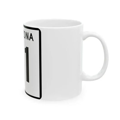 Arizona 61 (Arizona) (Road Sign) White Coffee Mug - Go Mug Yourself