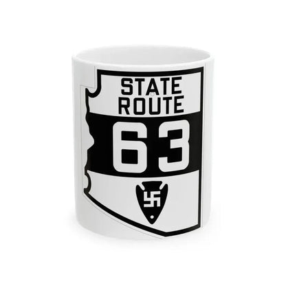 Arizona 63 1927 (Arizona) (Road Sign) White Coffee Mug 11oz - Go Mug Yourself