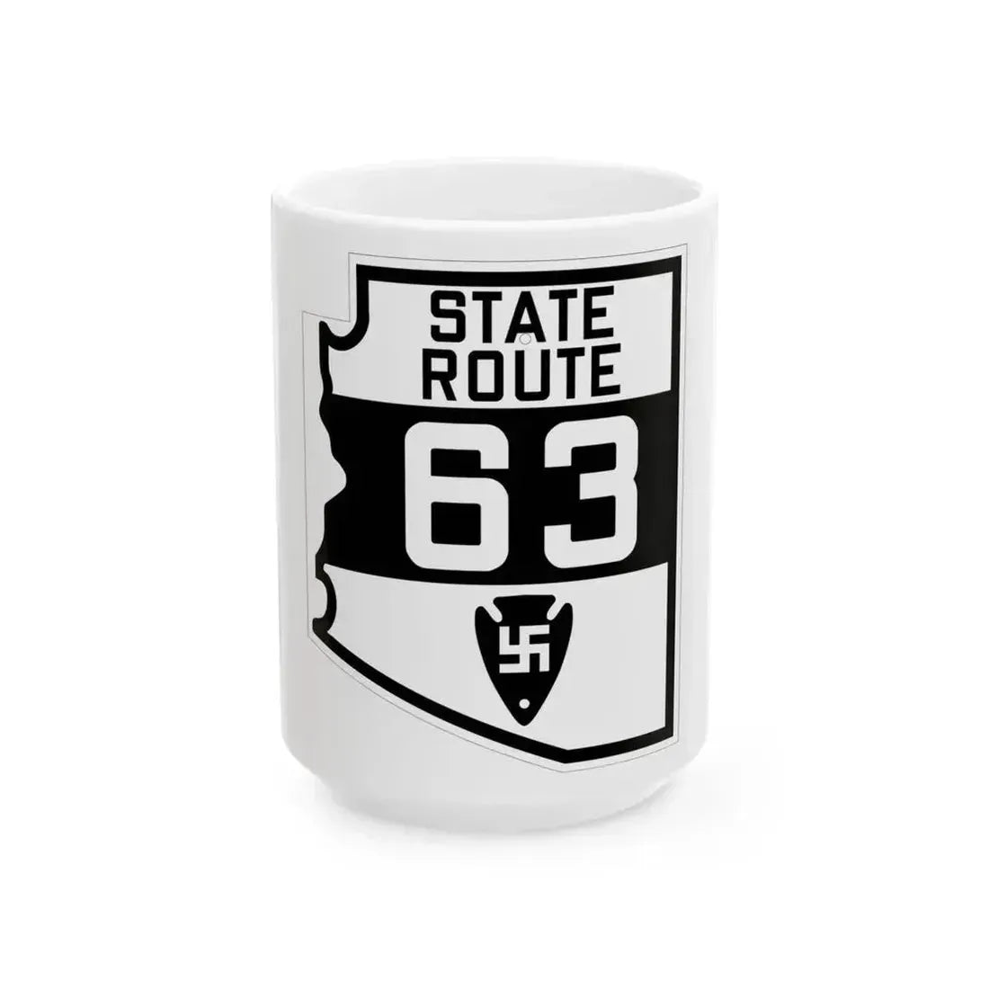 Arizona 63 1927 (Arizona) (Road Sign) White Coffee Mug 15oz - Go Mug Yourself