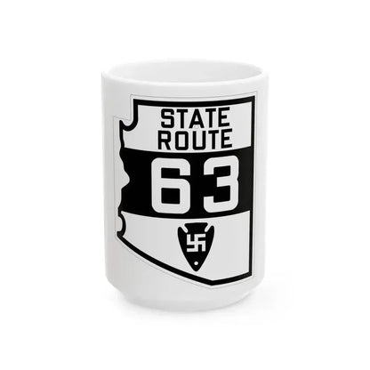 Arizona 63 1927 (Arizona) (Road Sign) White Coffee Mug 15oz - Go Mug Yourself