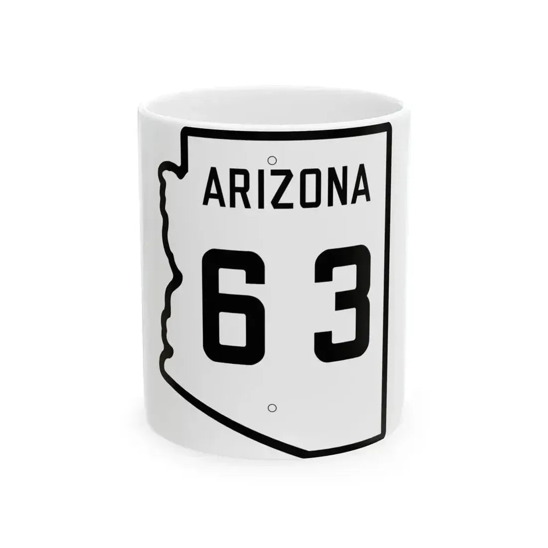 Arizona 63 1941 (Arizona) (Road Sign) White Coffee Mug 11oz - Go Mug Yourself