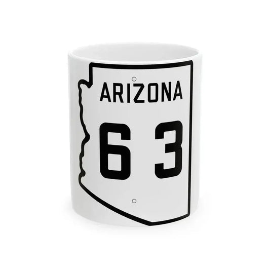 Arizona 63 1941 (Arizona) (Road Sign) White Coffee Mug 11oz - Go Mug Yourself