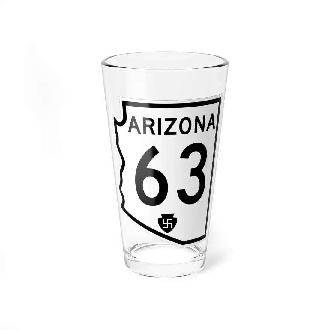 Arizona 63 1956 (Arizona) (Road Sign) Pint Glass 16oz 16oz - Go Mug Yourself