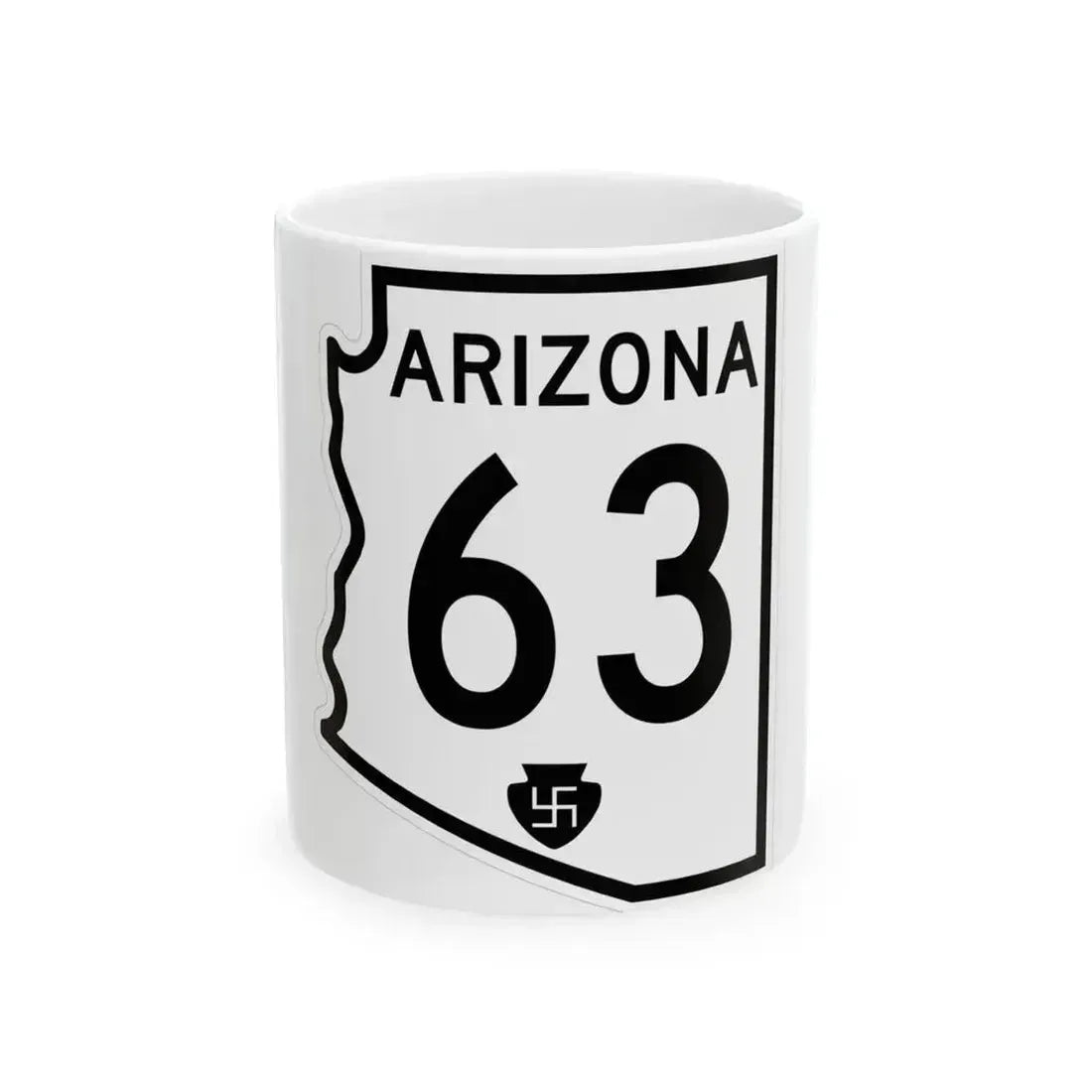 Arizona 63 1956 (Arizona) (Road Sign) White Coffee Mug 11oz - Go Mug Yourself