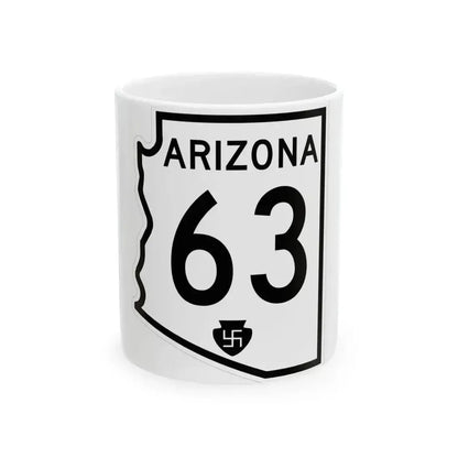 Arizona 63 1956 (Arizona) (Road Sign) White Coffee Mug 11oz - Go Mug Yourself