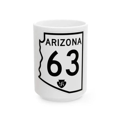 Arizona 63 1956 (Arizona) (Road Sign) White Coffee Mug 15oz - Go Mug Yourself