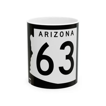 Arizona 63 1963 (Arizona) (Road Sign) White Coffee Mug 11oz - Go Mug Yourself