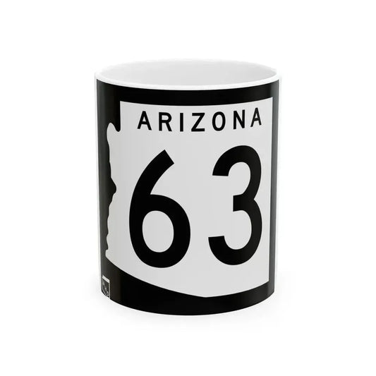 Arizona 63 1963 (Arizona) (Road Sign) White Coffee Mug 11oz - Go Mug Yourself