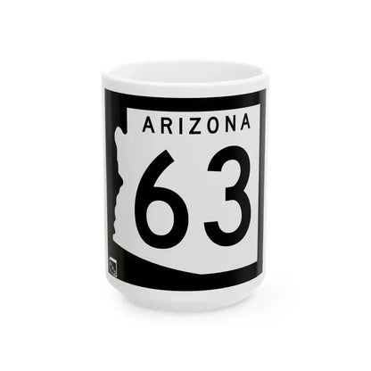 Arizona 63 1963 (Arizona) (Road Sign) White Coffee Mug 15oz - Go Mug Yourself