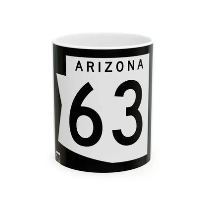 Arizona 63 1973 (Arizona) (Road Sign) White Coffee Mug 11oz - Go Mug Yourself