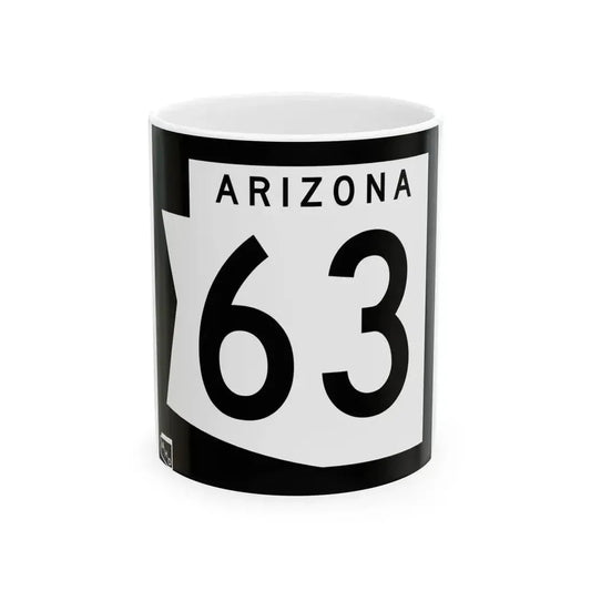 Arizona 63 1973 (Arizona) (Road Sign) White Coffee Mug 11oz - Go Mug Yourself