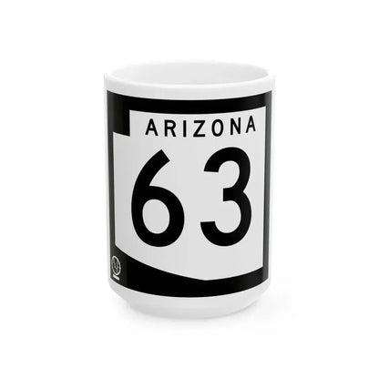 Arizona 63 1978 (Arizona) (Road Sign) White Coffee Mug 15oz - Go Mug Yourself