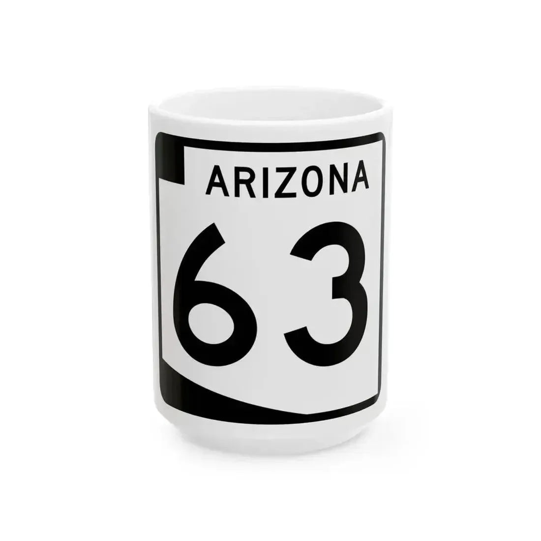 Arizona 63 (Arizona) (Road Sign) White Coffee Mug 15oz - Go Mug Yourself