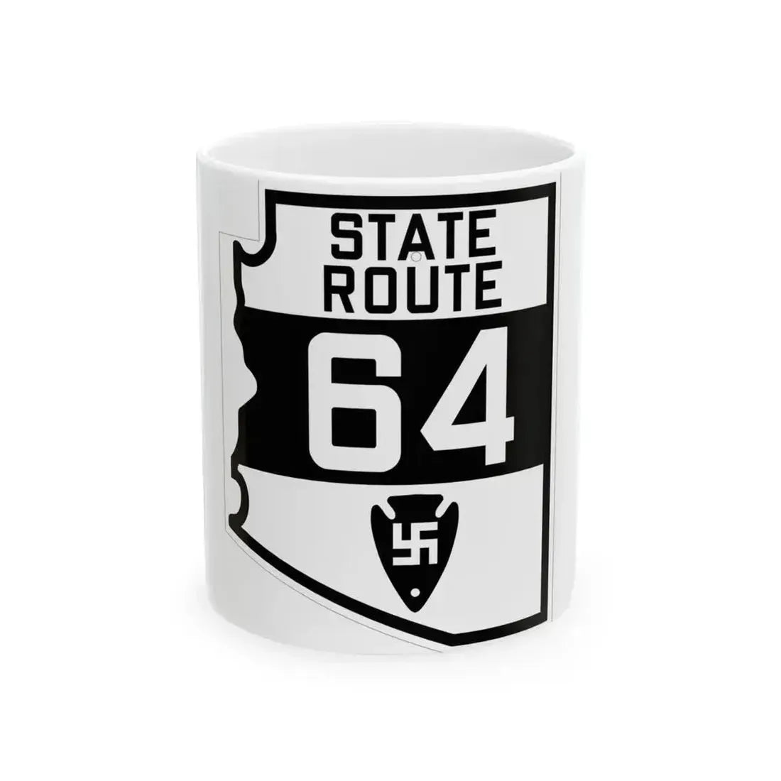 Arizona 64 1927 (Arizona) (Road Sign) White Coffee Mug 11oz - Go Mug Yourself