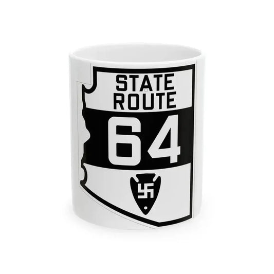 Arizona 64 1927 (Arizona) (Road Sign) White Coffee Mug 11oz - Go Mug Yourself