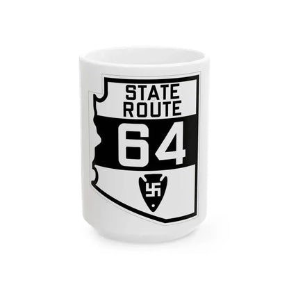 Arizona 64 1927 (Arizona) (Road Sign) White Coffee Mug 15oz - Go Mug Yourself
