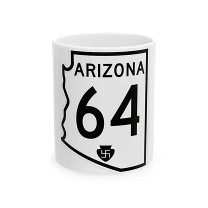 Arizona 64 1956 (Arizona) (Road Sign) White Coffee Mug 11oz - Go Mug Yourself