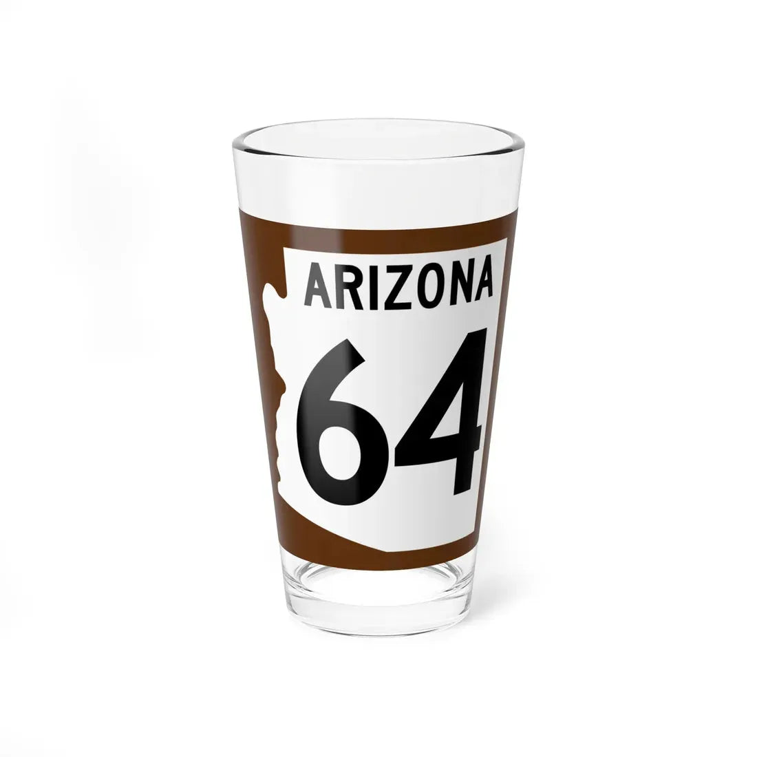 Arizona 64 1960 east (Arizona) (Road Sign) Pint Glass 16oz 16oz - Go Mug Yourself