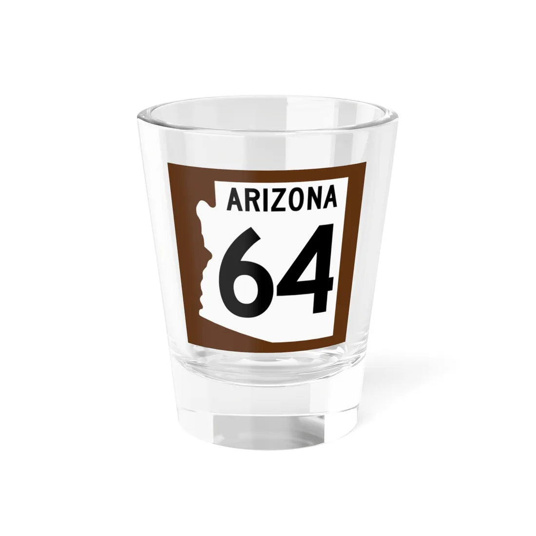 Arizona 64 1960 east (Arizona) (Road Sign) Shot Glass 1.5oz 1.5oz - Go Mug Yourself