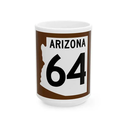 Arizona 64 1960 east (Arizona) (Road Sign) White Coffee Mug 15oz - Go Mug Yourself