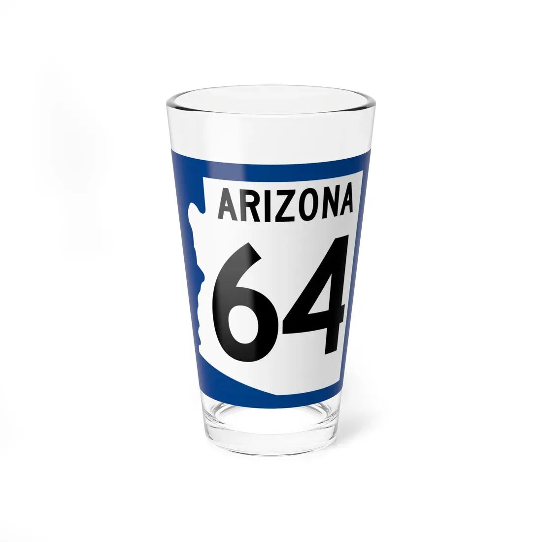 Arizona 64 1960 west (Arizona) (Road Sign) Pint Glass 16oz 16oz - Go Mug Yourself
