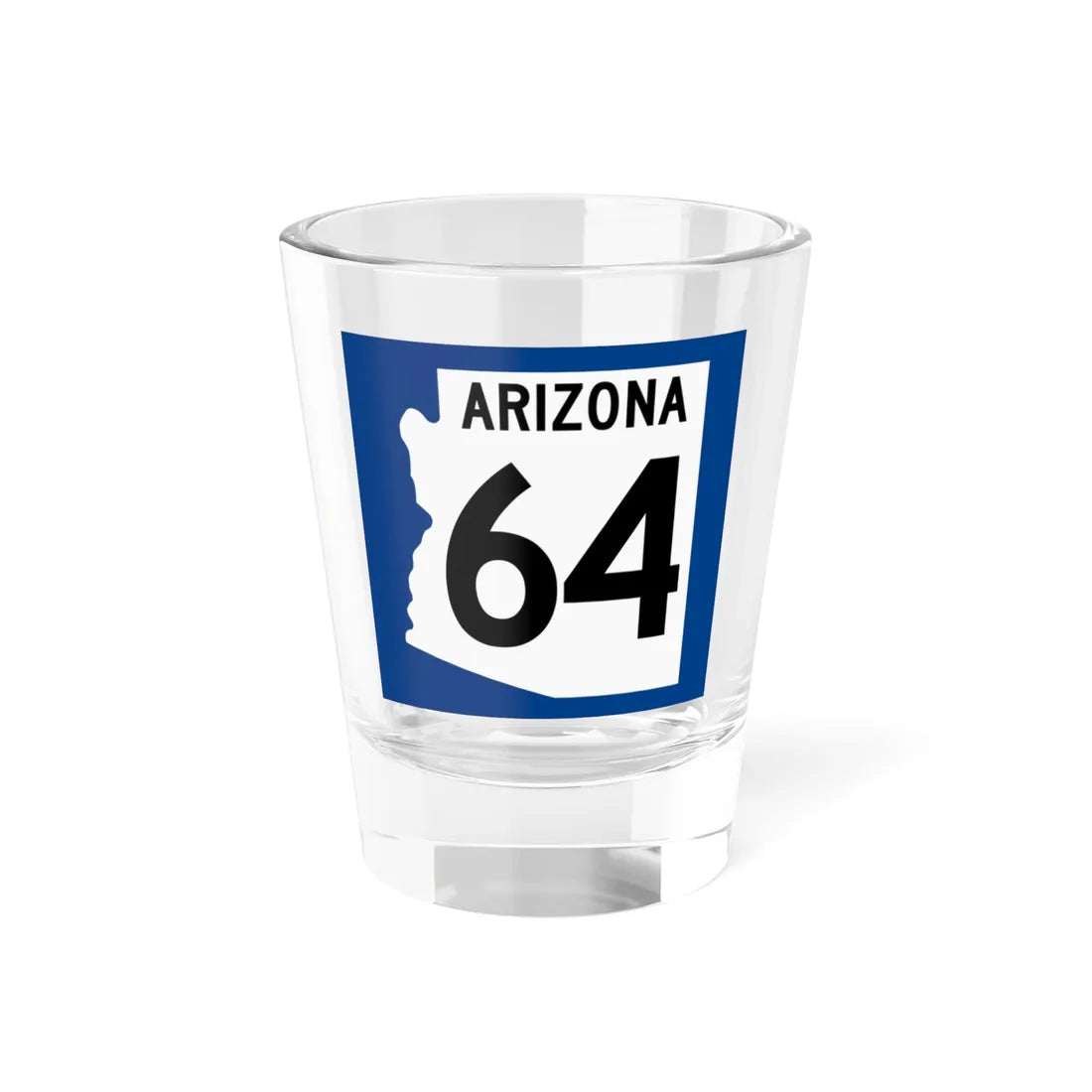 Arizona 64 1960 west (Arizona) (Road Sign) Shot Glass 1.5oz 1.5oz - Go Mug Yourself