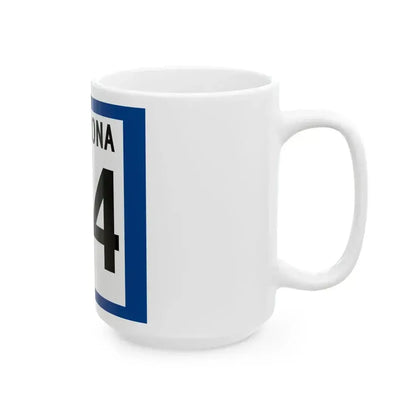 Arizona 64 1960 west (Arizona) (Road Sign) White Coffee Mug - Go Mug Yourself