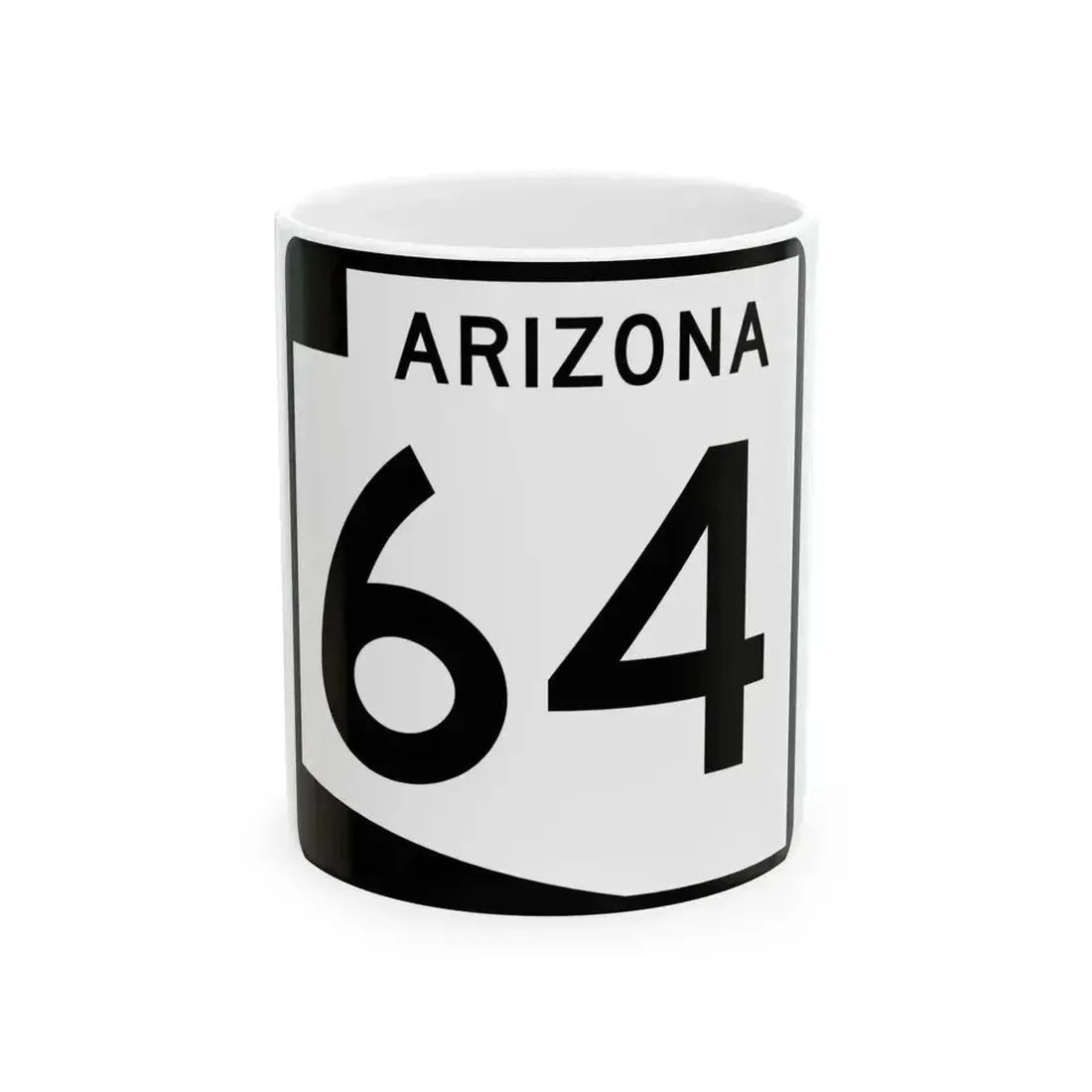 Arizona 64 (Arizona) (Road Sign) White Coffee Mug 11oz - Go Mug Yourself