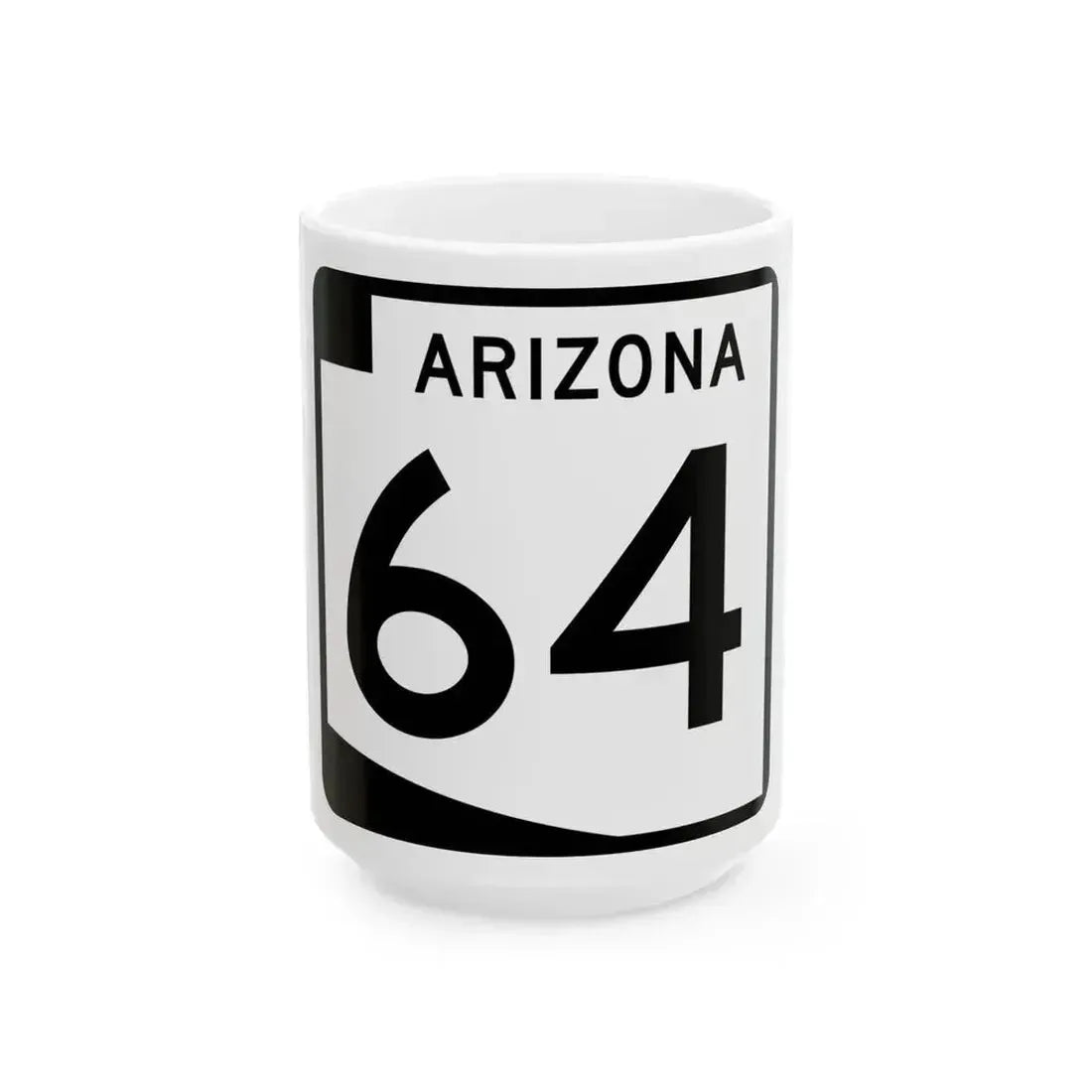 Arizona 64 (Arizona) (Road Sign) White Coffee Mug 15oz - Go Mug Yourself