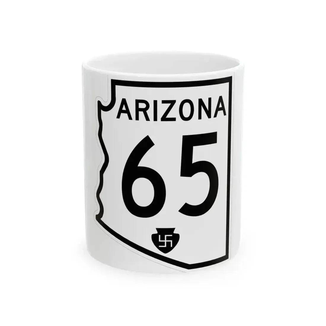 Arizona 65 1956 (Arizona) (Road Sign) White Coffee Mug 11oz - Go Mug Yourself