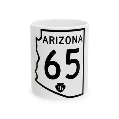 Arizona 65 1956 (Arizona) (Road Sign) White Coffee Mug 11oz - Go Mug Yourself