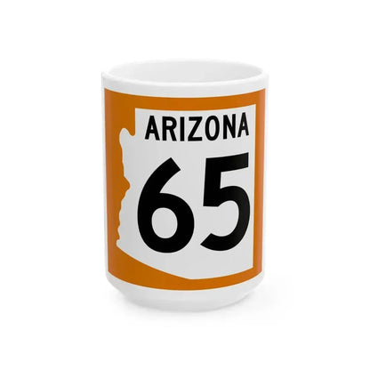 Arizona 65 1960 north (Arizona) (Road Sign) White Coffee Mug 15oz - Go Mug Yourself