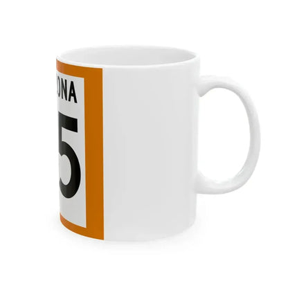 Arizona 65 1960 north (Arizona) (Road Sign) White Coffee Mug - Go Mug Yourself