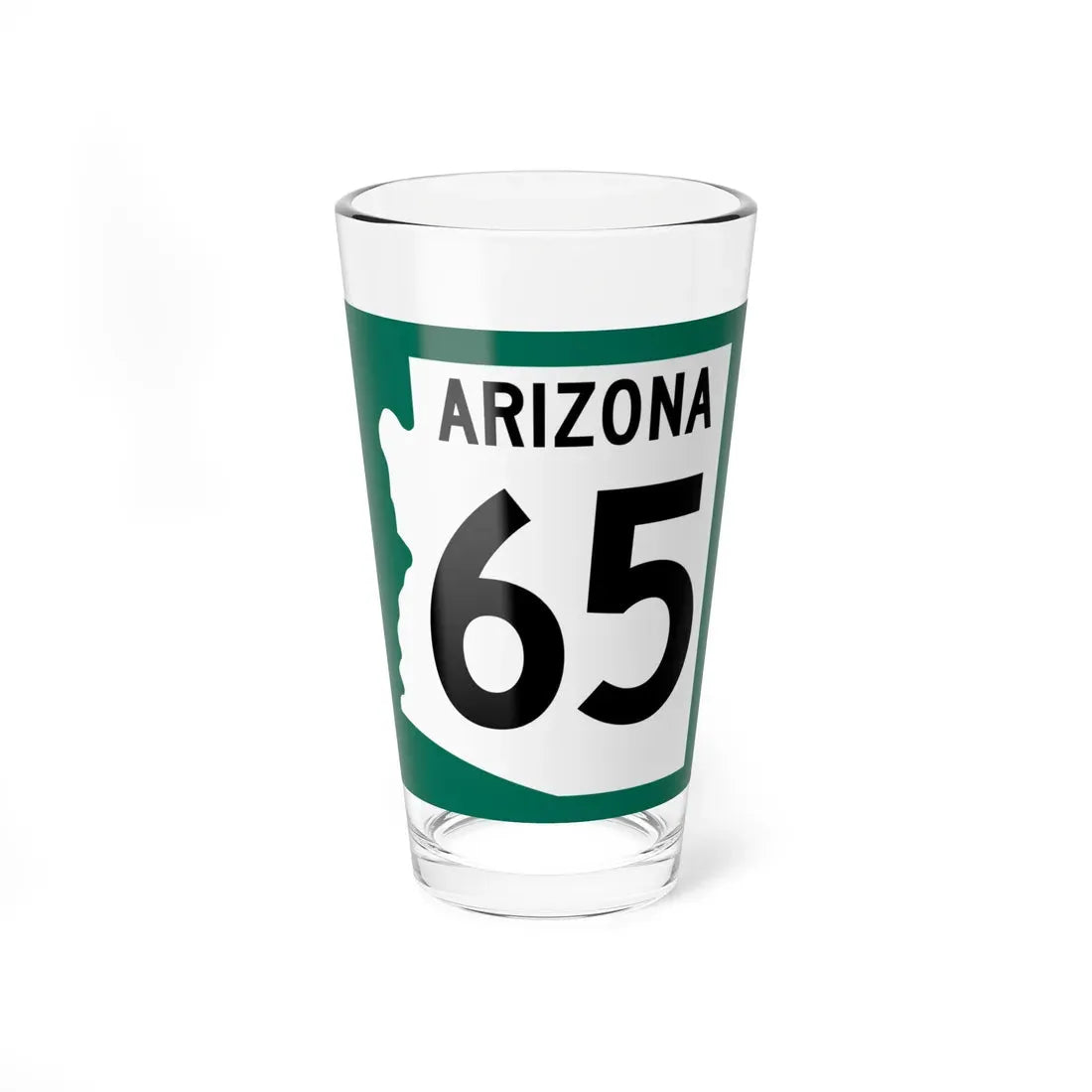 Arizona 65 1960 south (Arizona) (Road Sign) Pint Glass 16oz 16oz - Go Mug Yourself