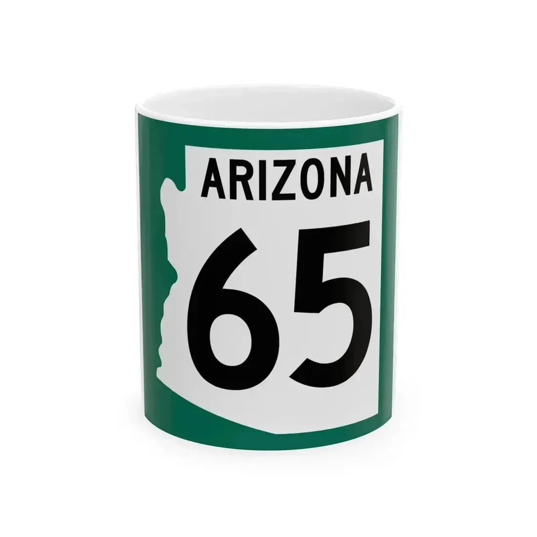 Arizona 65 1960 south (Arizona) (Road Sign) White Coffee Mug 11oz - Go Mug Yourself