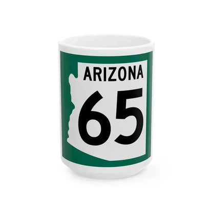 Arizona 65 1960 south (Arizona) (Road Sign) White Coffee Mug 15oz - Go Mug Yourself
