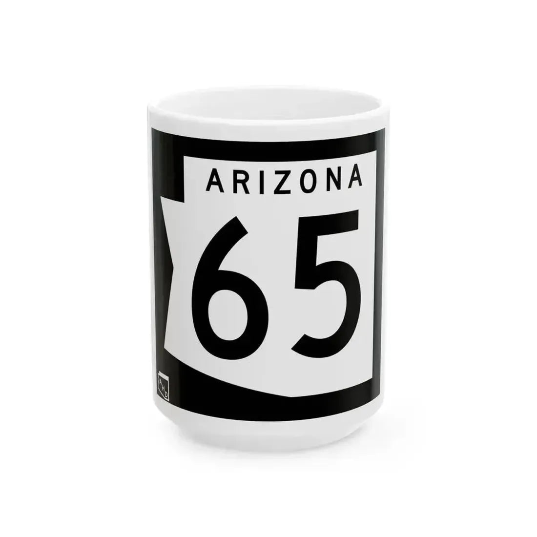 Arizona 65 1973 (Arizona) (Road Sign) White Coffee Mug 15oz - Go Mug Yourself