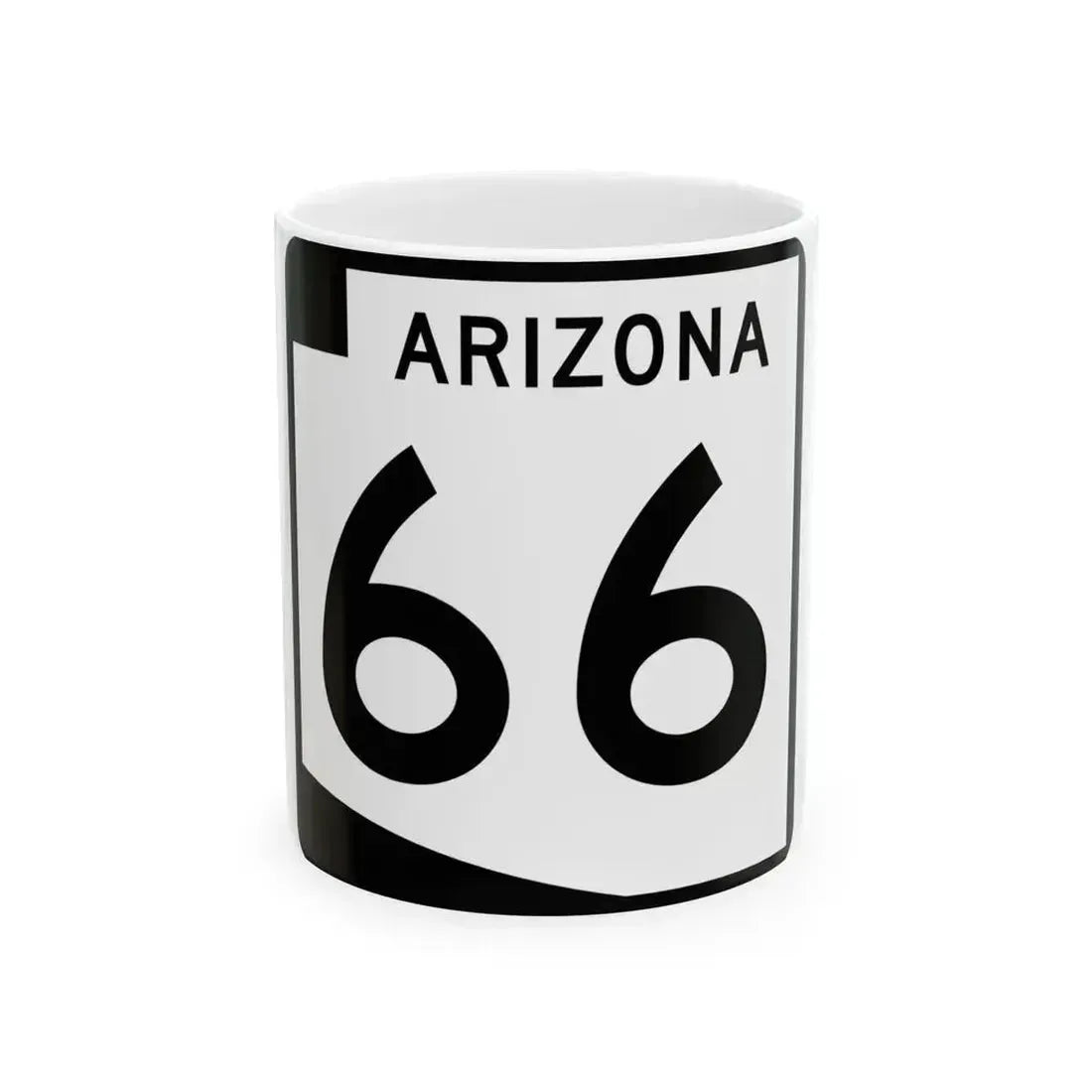 Arizona 66 (Arizona) (Road Sign) White Coffee Mug 11oz - Go Mug Yourself