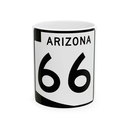 Arizona 66 (Arizona) (Road Sign) White Coffee Mug 11oz - Go Mug Yourself