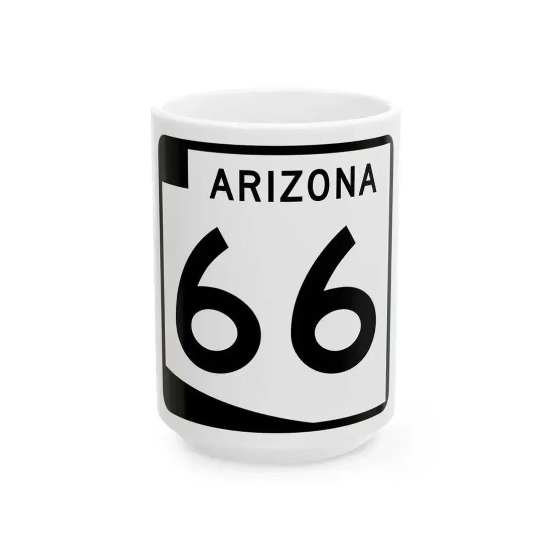 Arizona 66 (Arizona) (Road Sign) White Coffee Mug 15oz - Go Mug Yourself