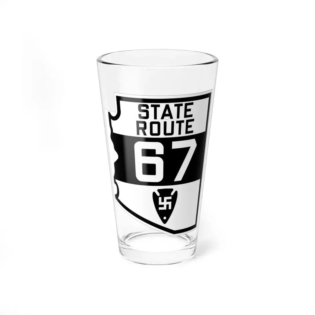 Arizona 67 1927 (Arizona) (Road Sign) Pint Glass 16oz 16oz - Go Mug Yourself