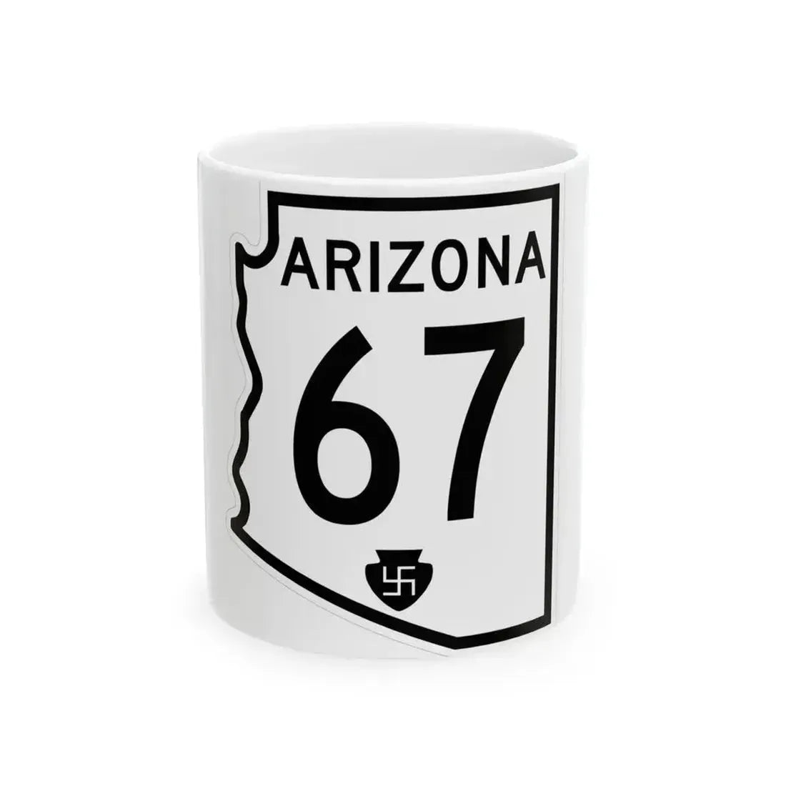Arizona 67 1956 (Arizona) (Road Sign) White Coffee Mug 11oz - Go Mug Yourself