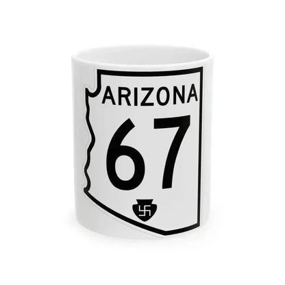 Arizona 67 1956 (Arizona) (Road Sign) White Coffee Mug 11oz - Go Mug Yourself