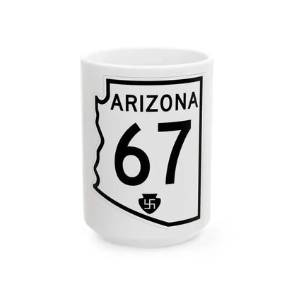Arizona 67 1956 (Arizona) (Road Sign) White Coffee Mug 15oz - Go Mug Yourself