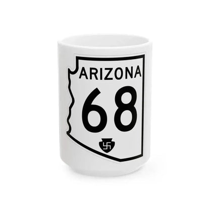 Arizona 68 1956 (Arizona) (Road Sign) White Coffee Mug 15oz - Go Mug Yourself