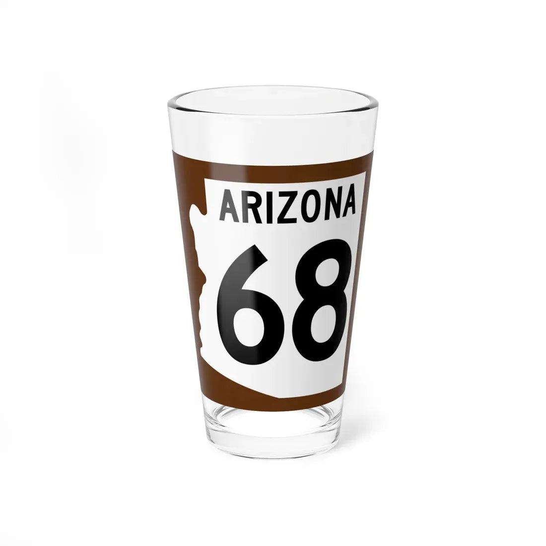 Arizona 68 1960 east (Arizona) (Road Sign) Pint Glass 16oz 16oz - Go Mug Yourself